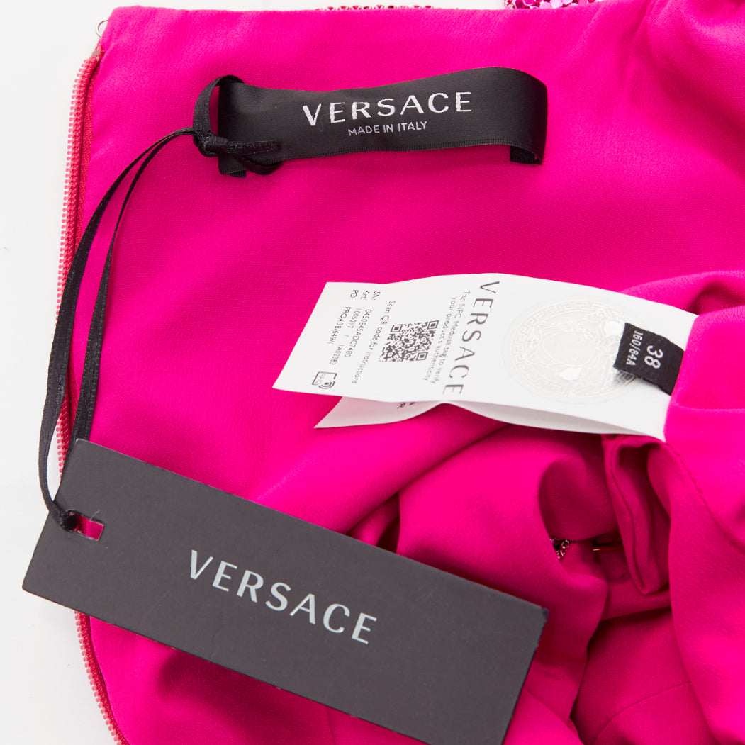 Versace Pink Chainmail Dress - Image 11