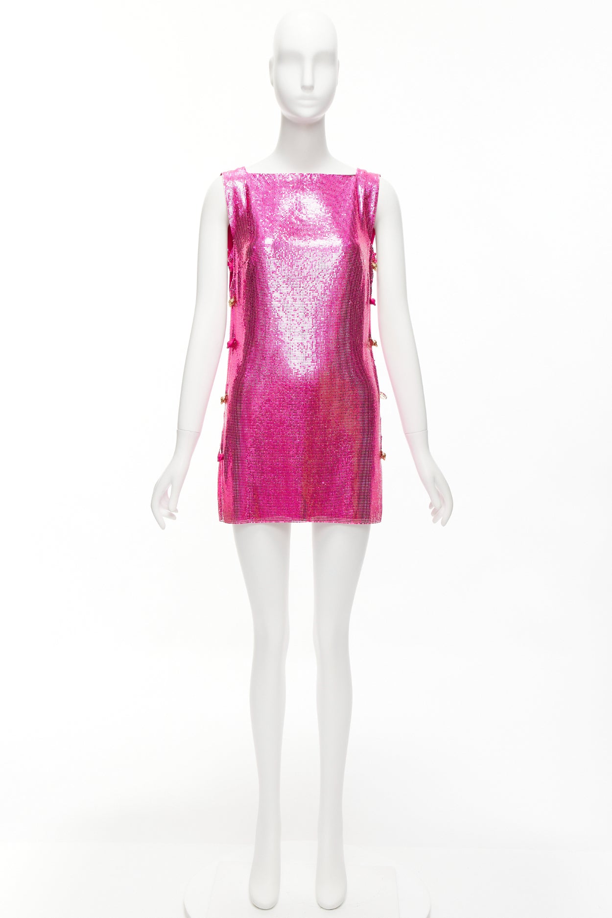 Versace Pink Chainmail Dress - Image 12