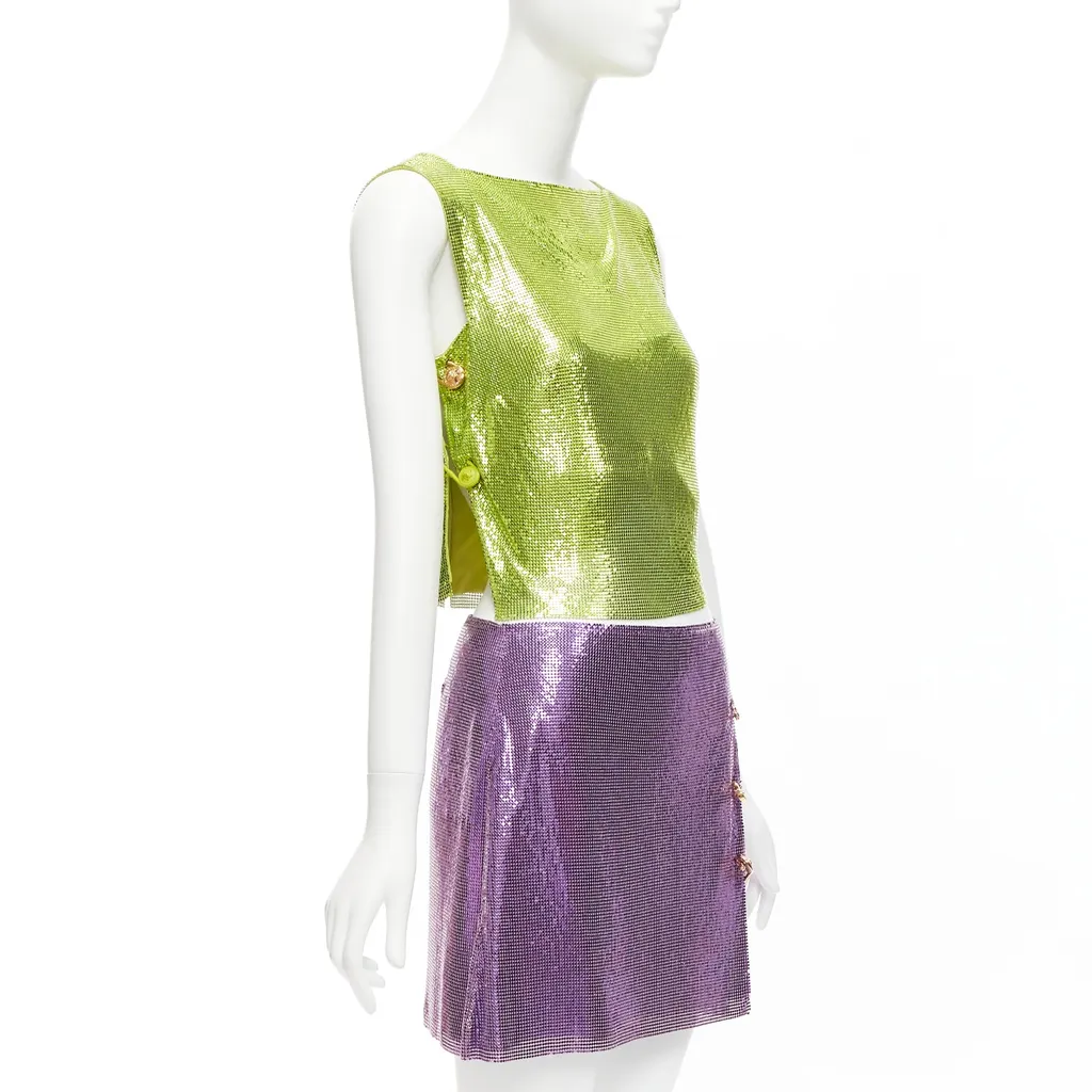 Versace Chainmail Pin Top Green Metal Very good - Inside View