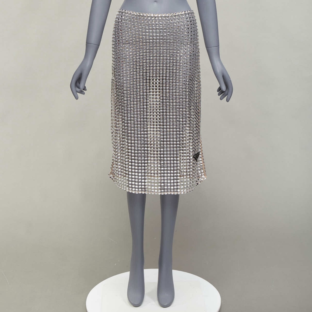 Prada Crystal Mesh Skirt - Image 6