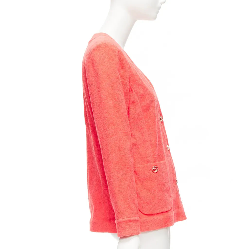 Chanel Pink Terry Jacket Pink Cotton Very good - Model View
