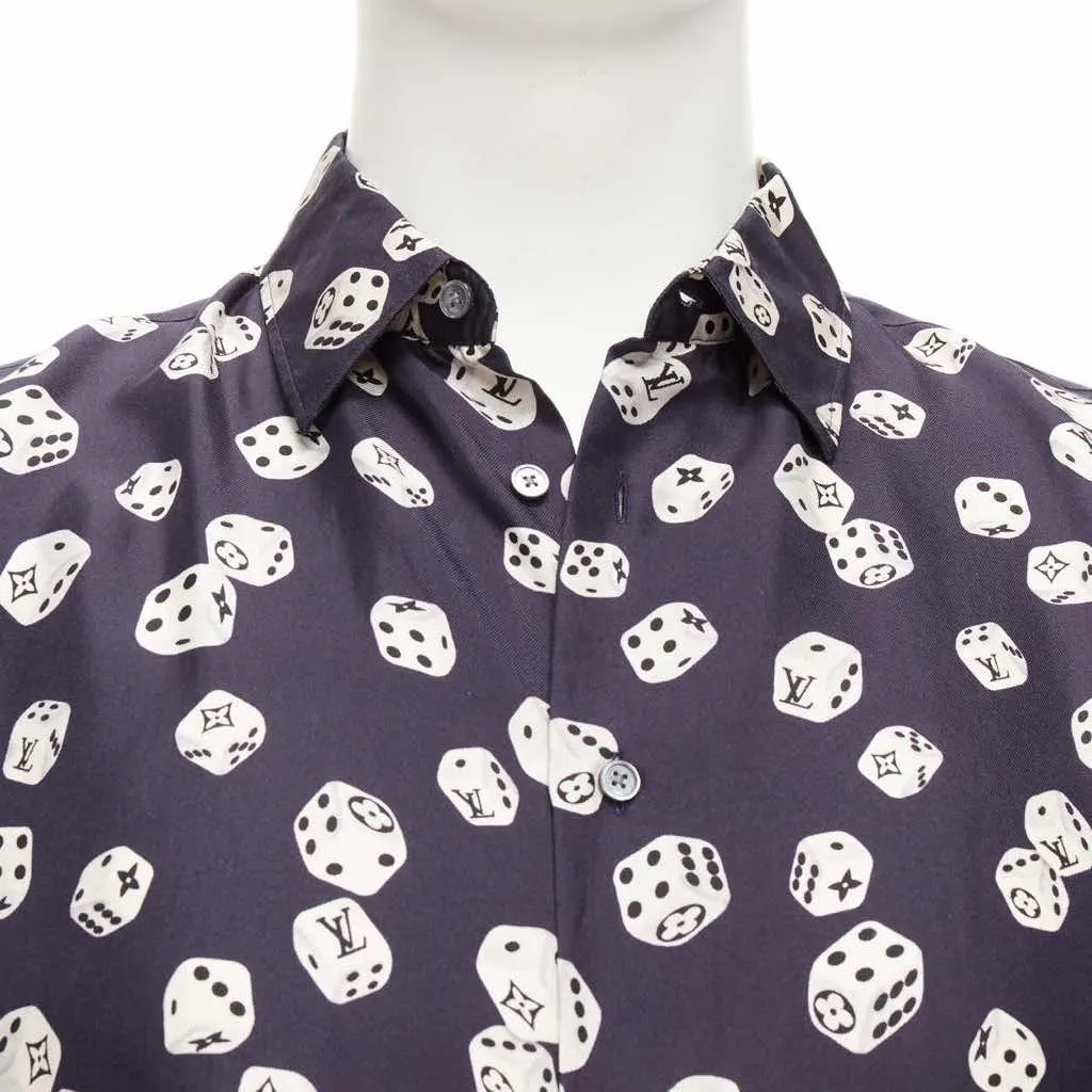 Louis Vuitton Navy Print Shirt Navy Never worn - Back View