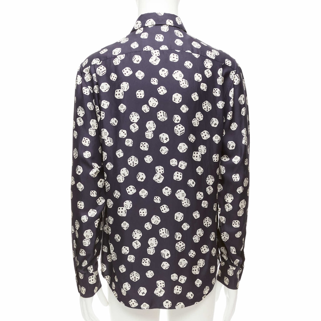 Louis Vuitton Navy Print Shirt - Side view