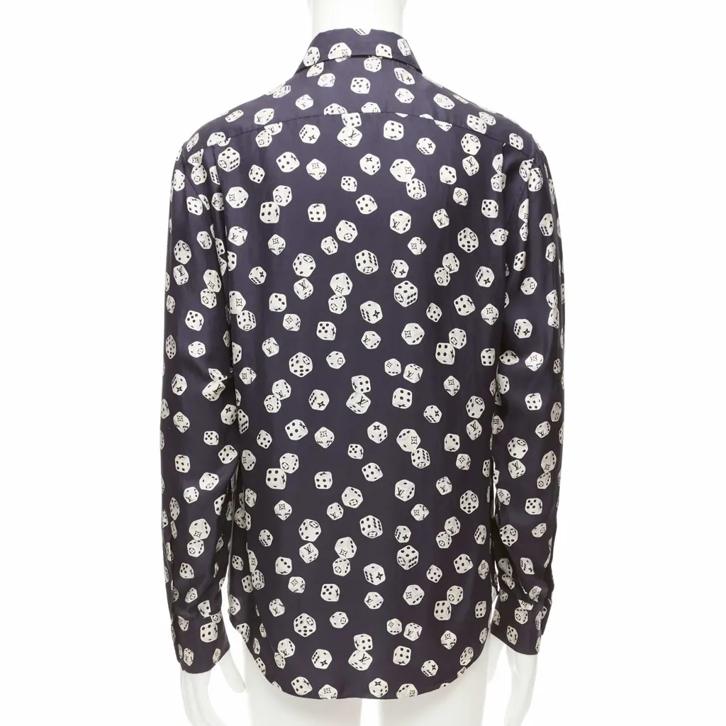 Louis Vuitton Navy Print Shirt Navy Never worn - Box View