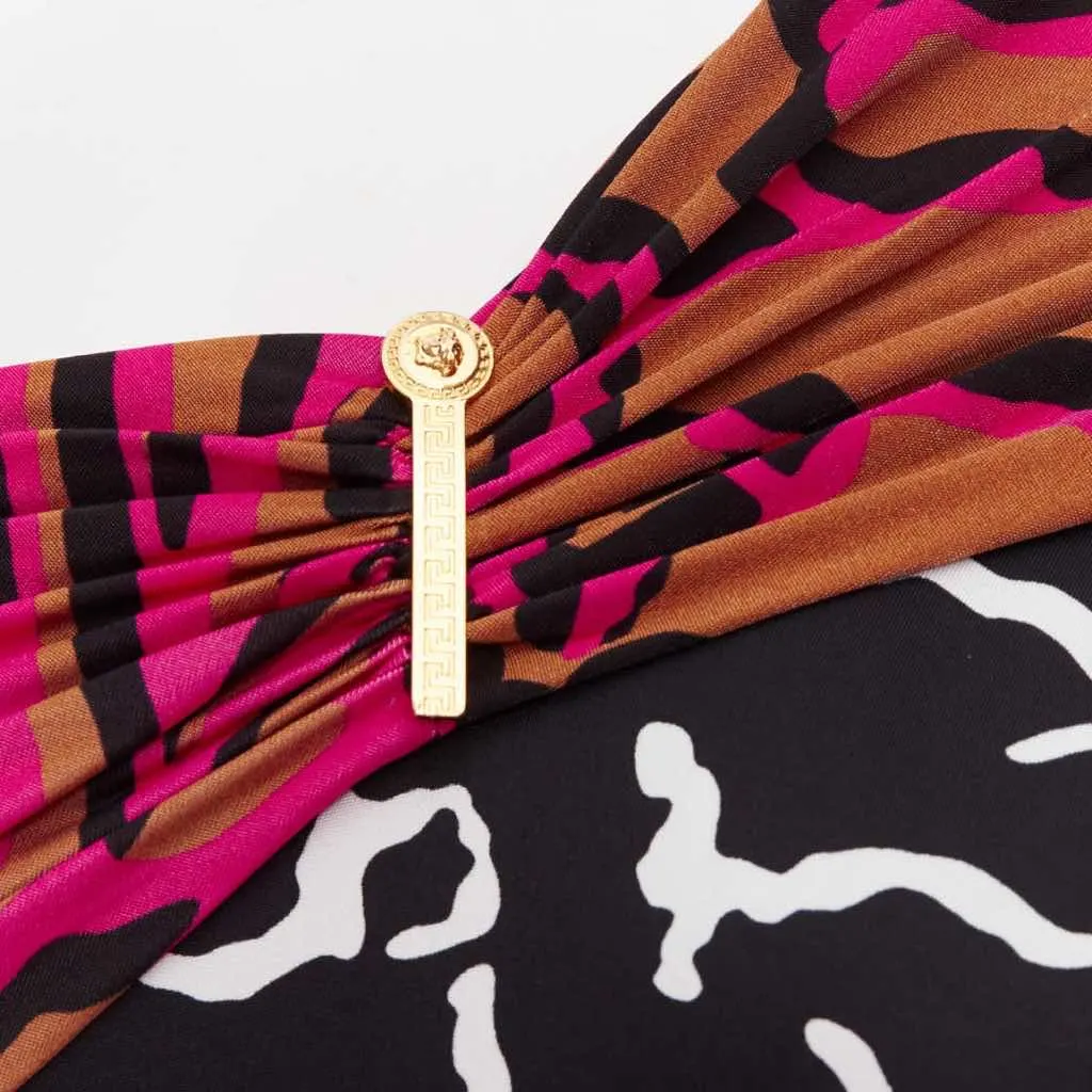 Versace Giraffe Wiggle Dress MultiColor Viscose Very good - Back View