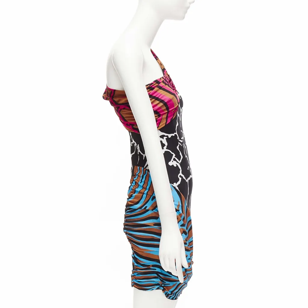 Versace Giraffe Wiggle Dress MultiColor Viscose Very good - Model View