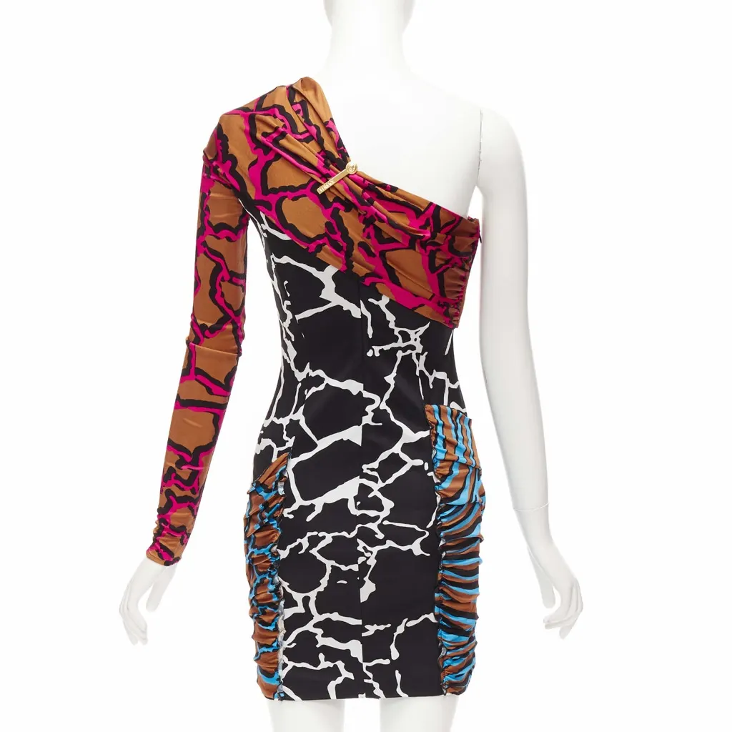 Versace Giraffe Wiggle Dress MultiColor Viscose Very good - Box View