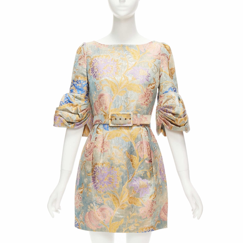 Andrew Gn Lurex Belted Dress