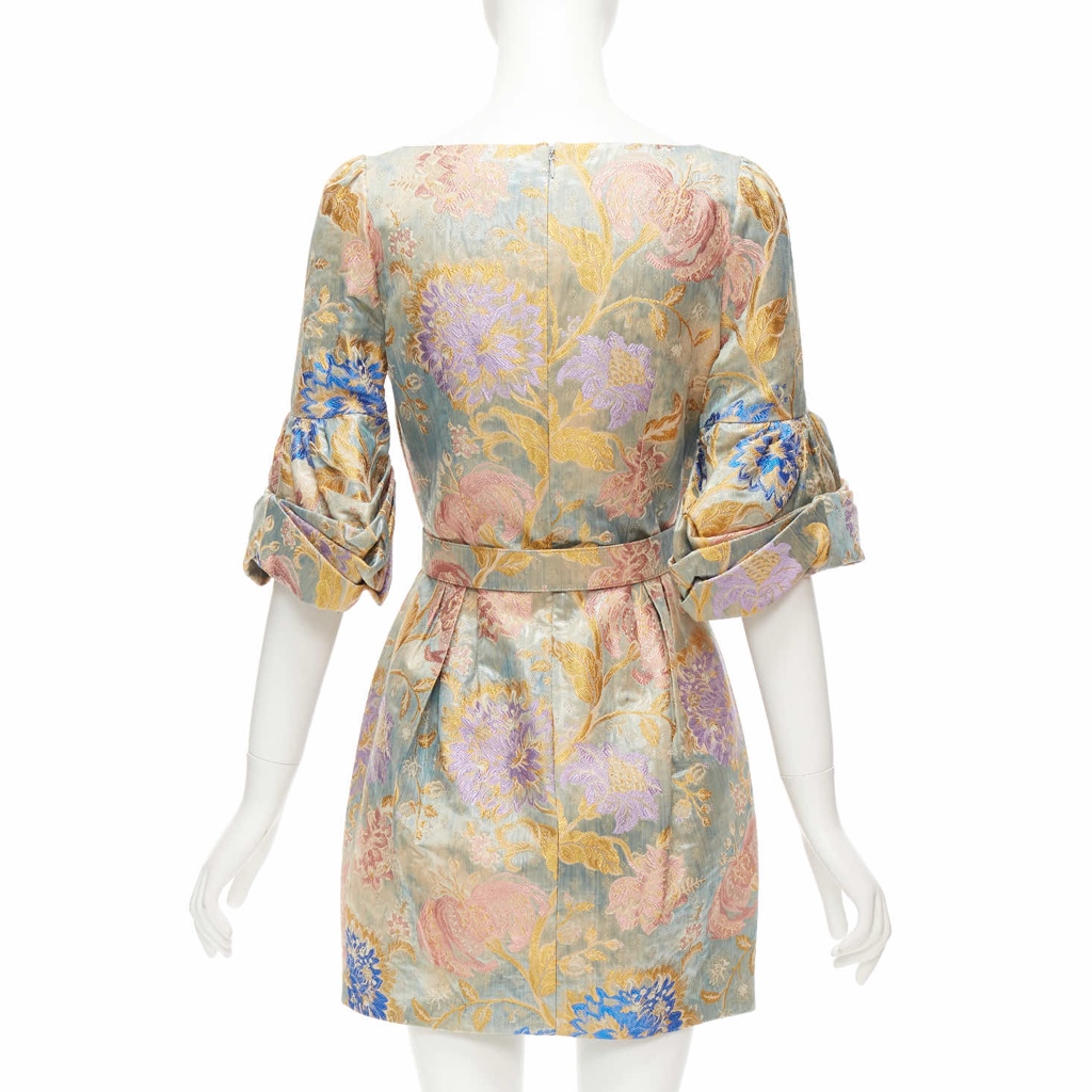 Andrew Gn Lurex Belted Dress - Side view