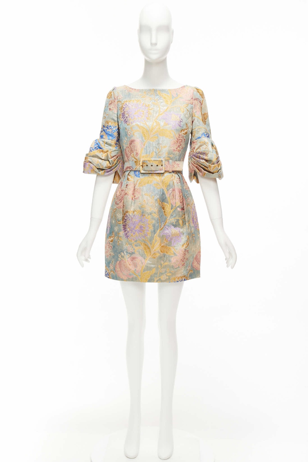 Andrew Gn Lurex Belted Dress - Image 11