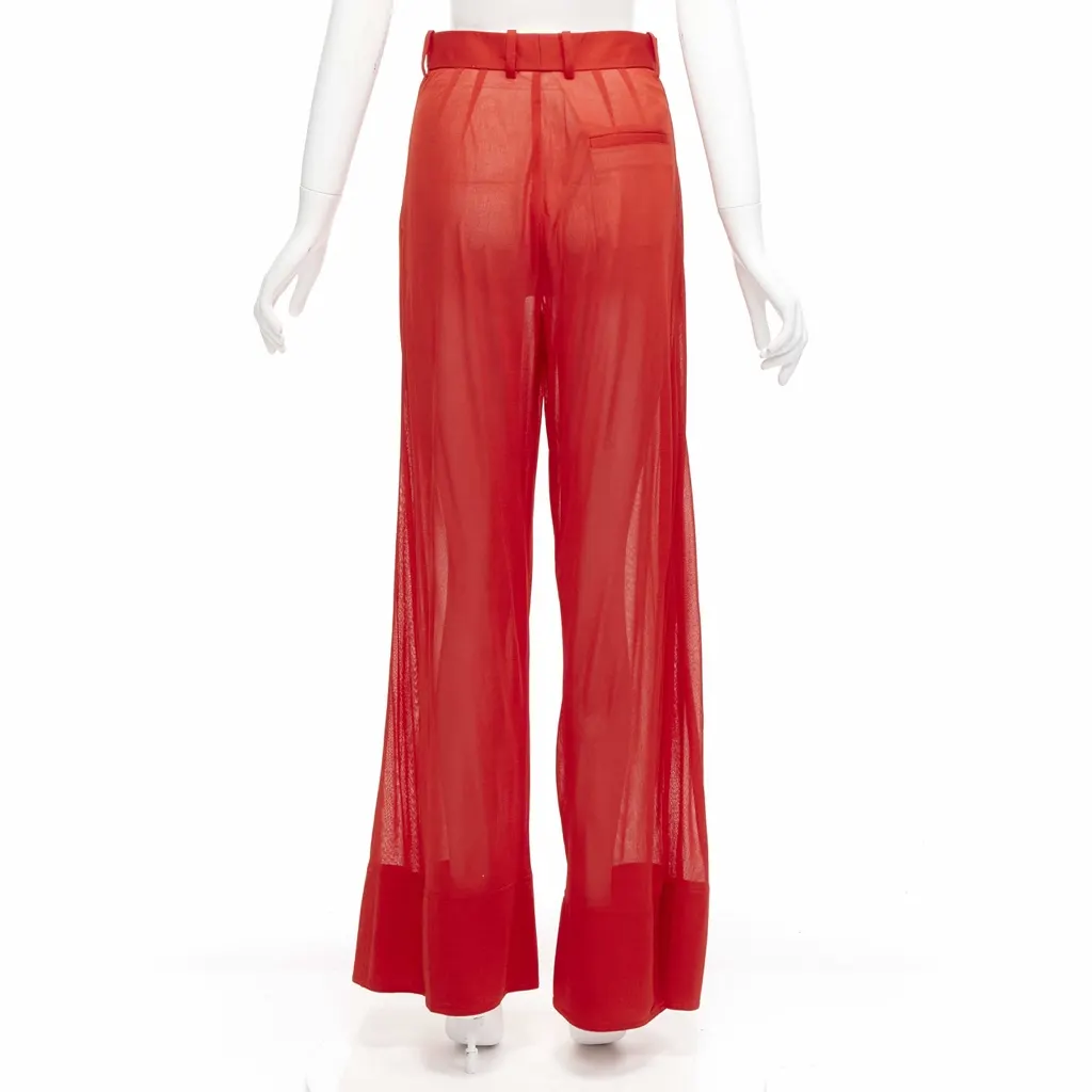 Celine Sheer Wide Pants Red Viscose Never worn, with tag - Box View