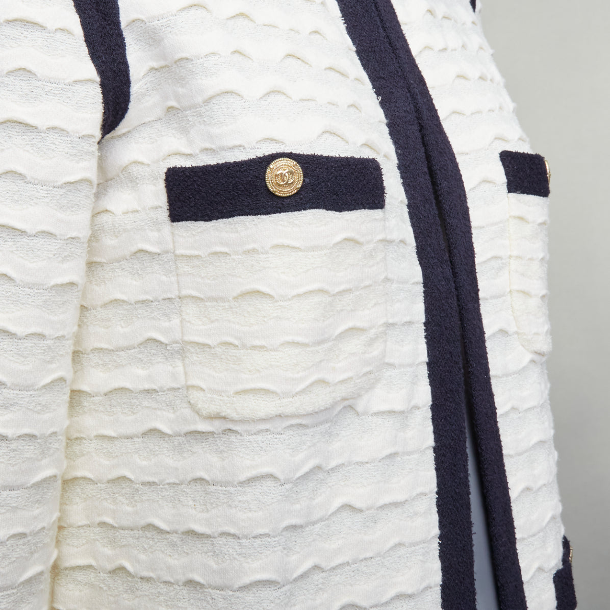 Chanel Gold Pocket Cardigan - Back view