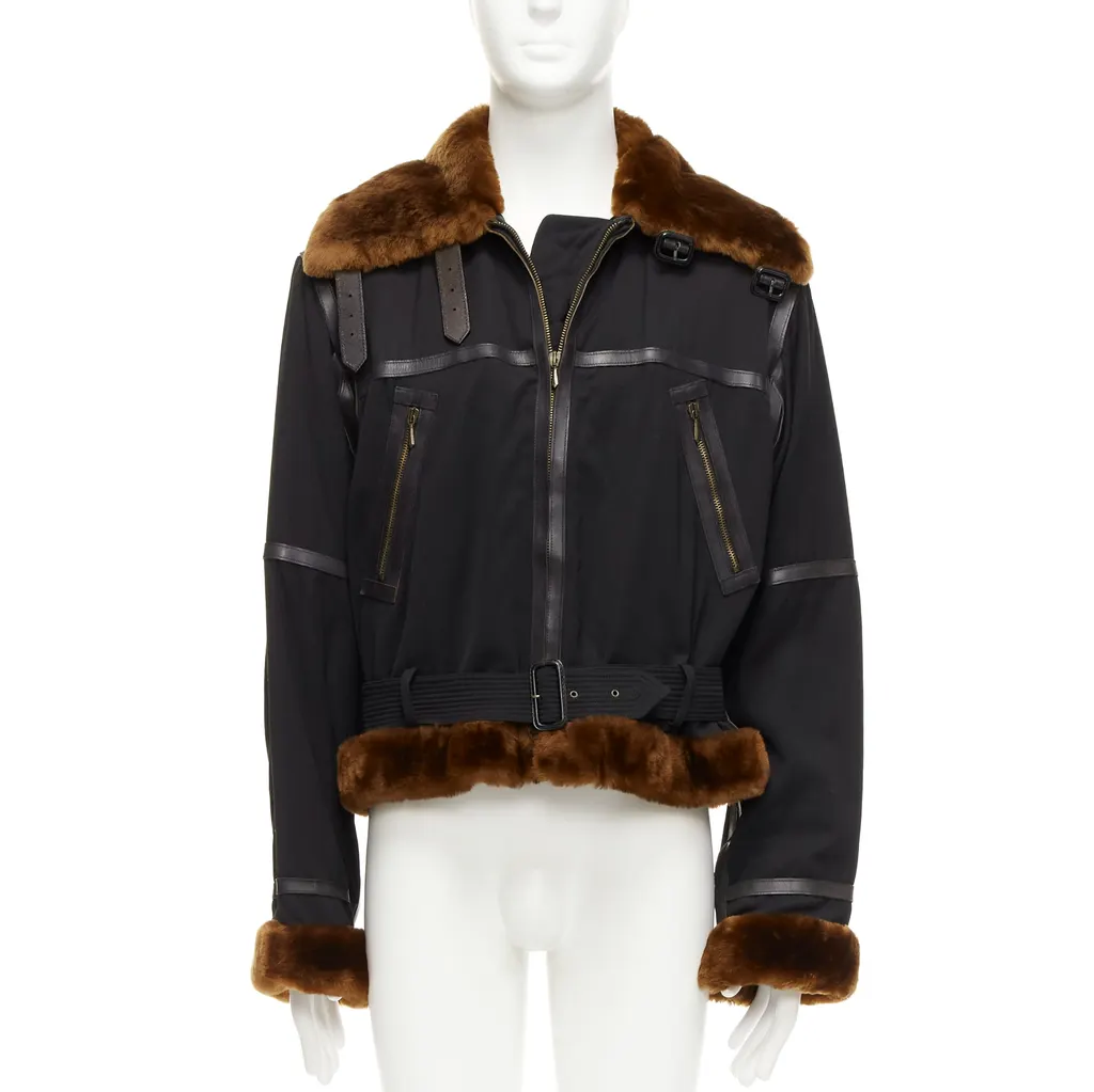 Jean Paul Gaultier Black Aviator Jacket Black Wool Good - Front View