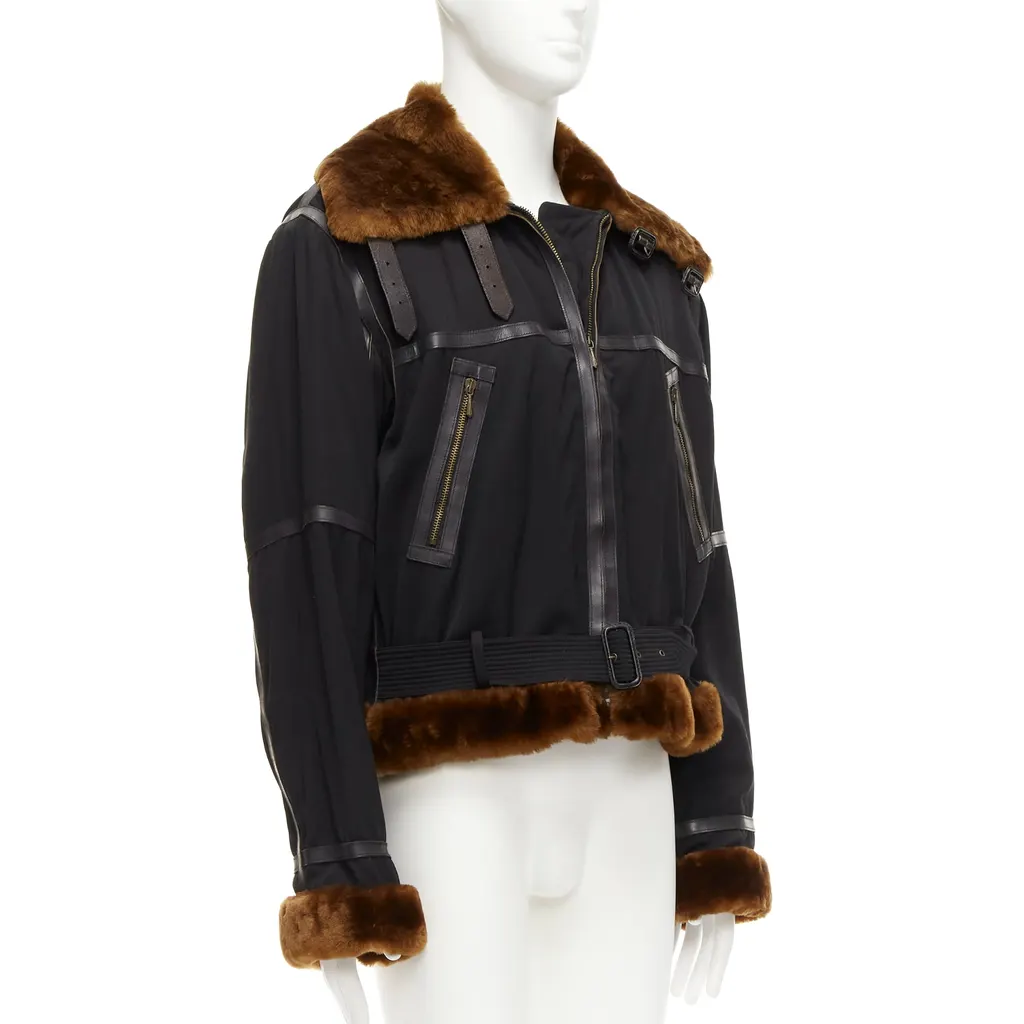 Jean Paul Gaultier Black Aviator Jacket Black Wool Good - Model View