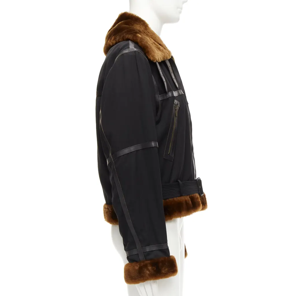Jean Paul Gaultier Black Aviator Jacket Black Wool Good - Box View