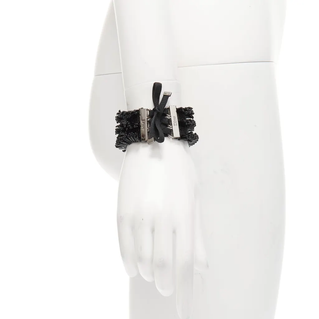 Dior Black Beaded Corset Bracelet Black Very good - Front View