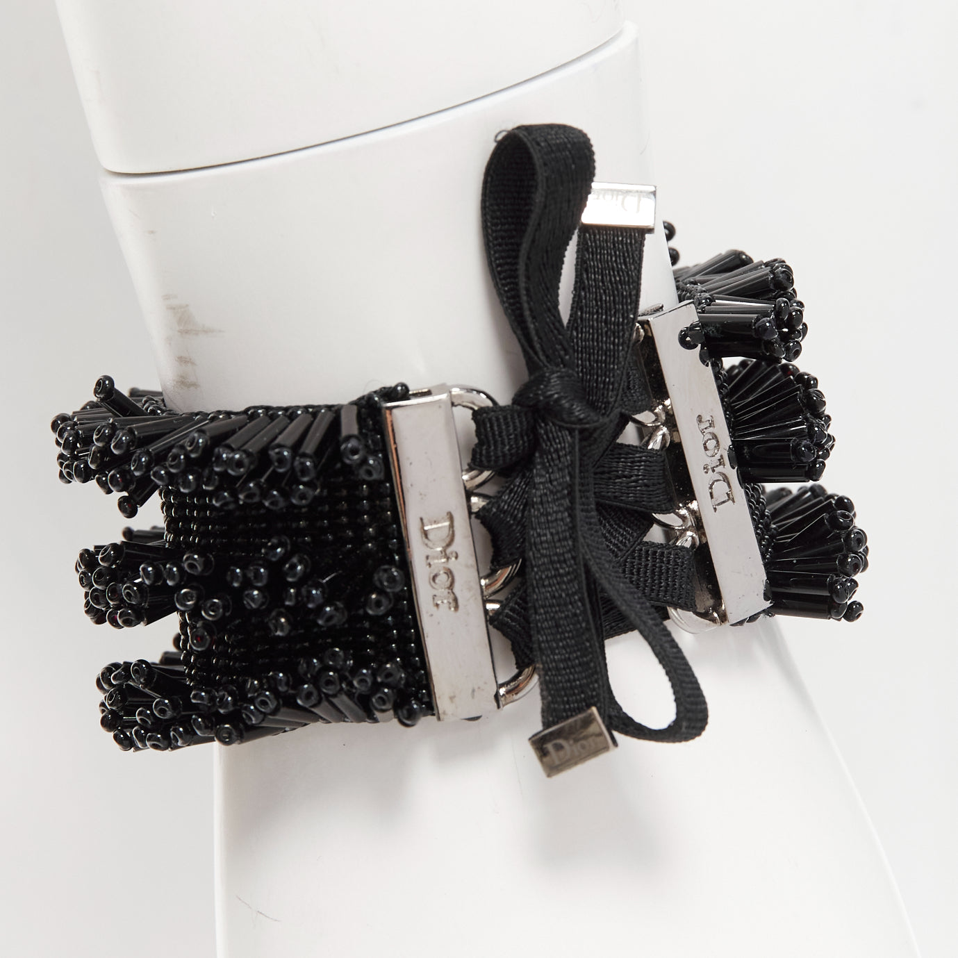 Dior Black Beaded Corset Bracelet - Image 6