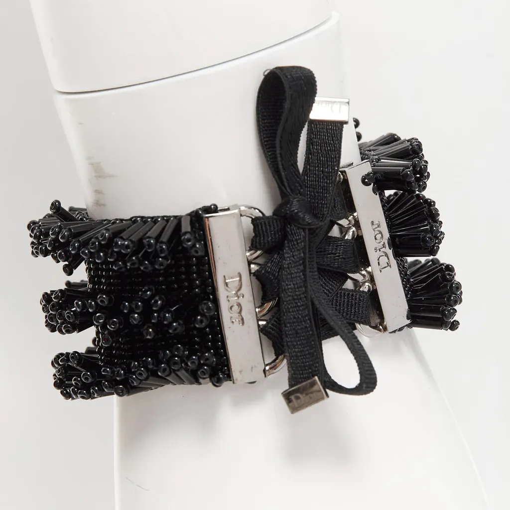Dior Black Beaded Corset Bracelet Black Very good - Inside View