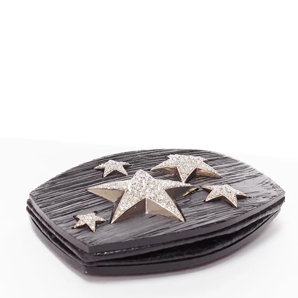 Jimmy Choo Star Crystal Clutch Black Plastic Good - Inside View