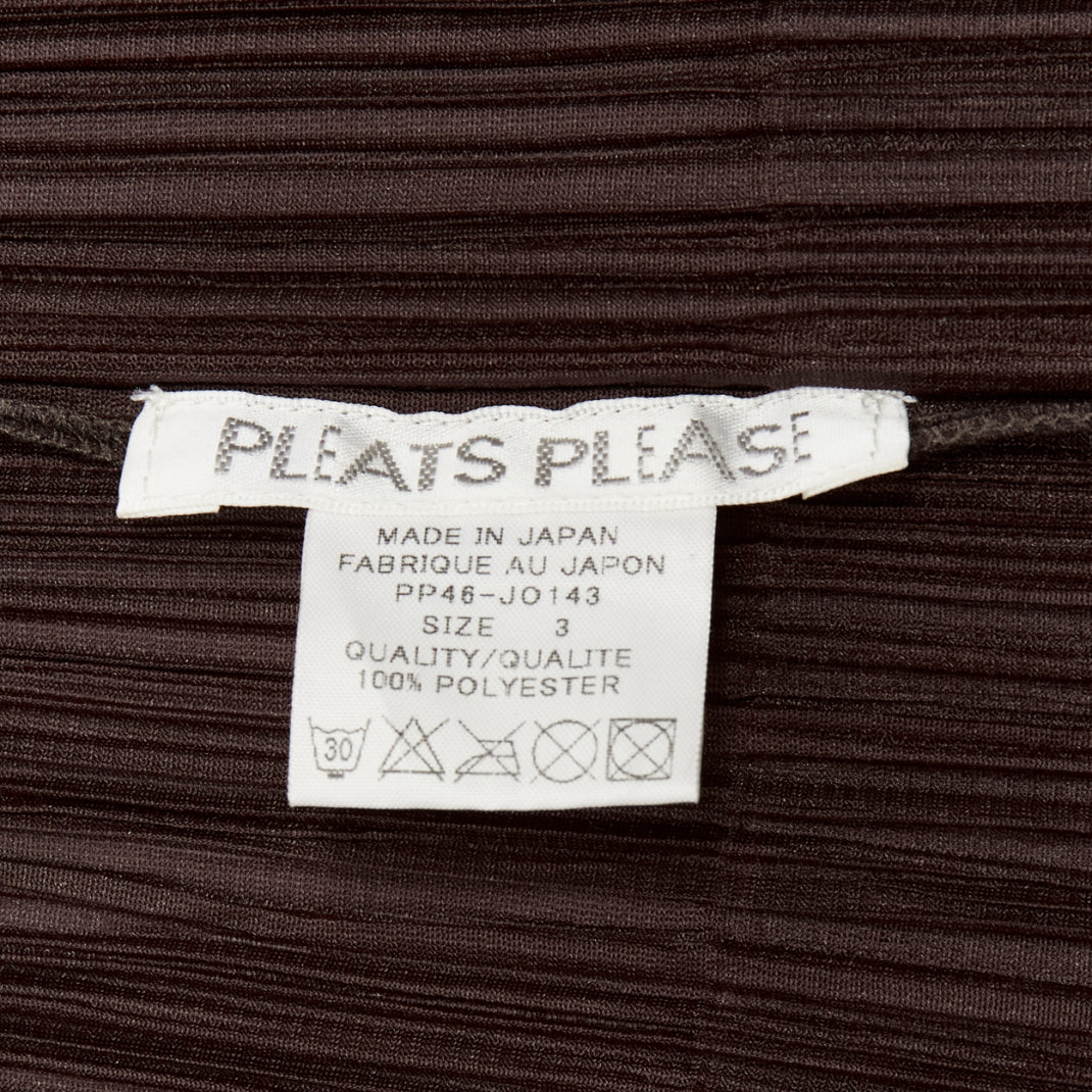 Issey Miyake Brown Plisse Cardigan - Image 10