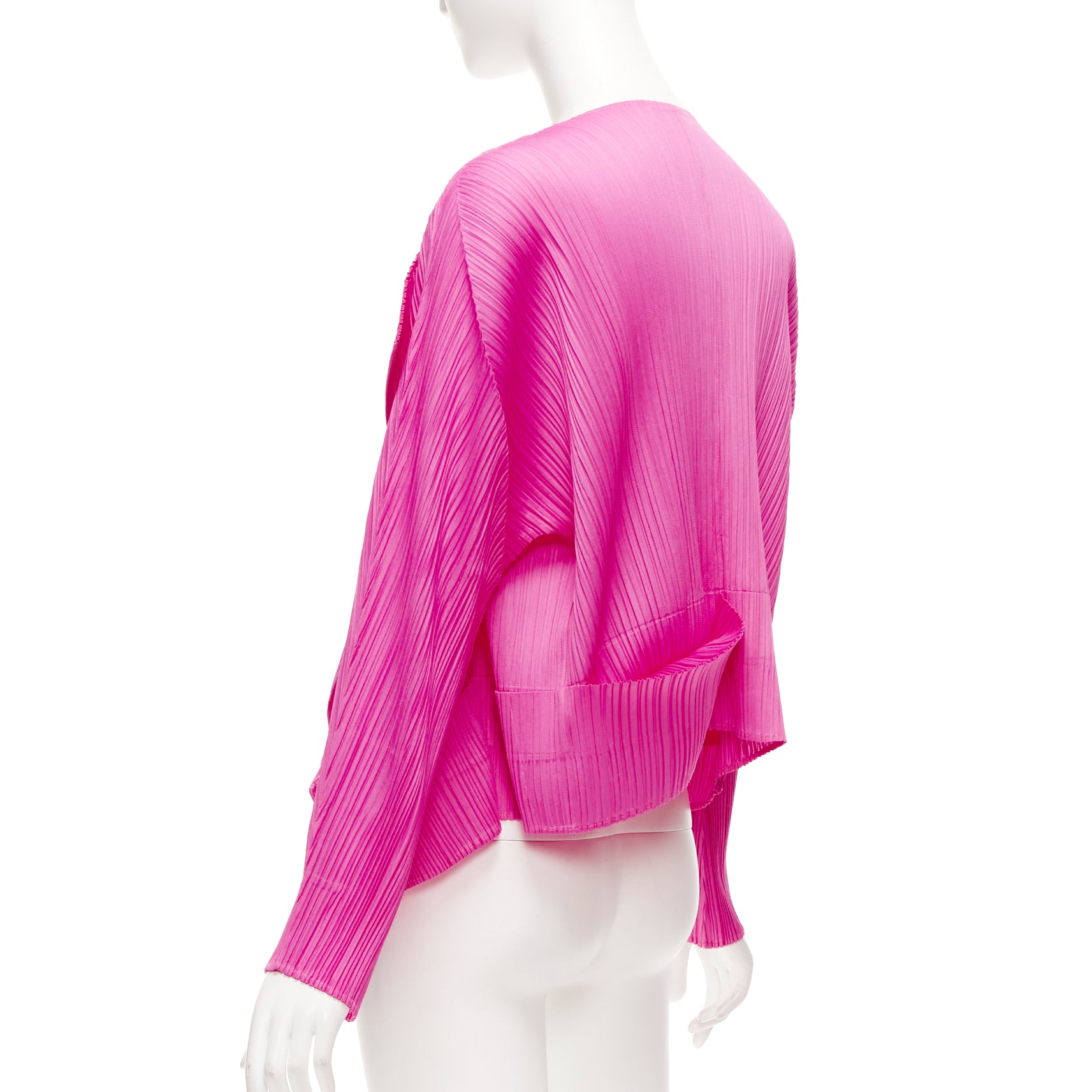 Issey Miyake Pink Pleated Cardigan - Detail 1