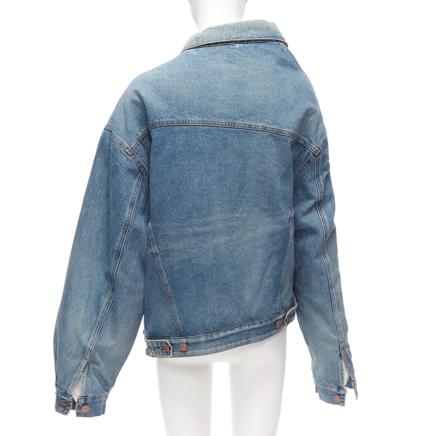 Balenciaga Washed Denim Deconstructed Jacket - Side view