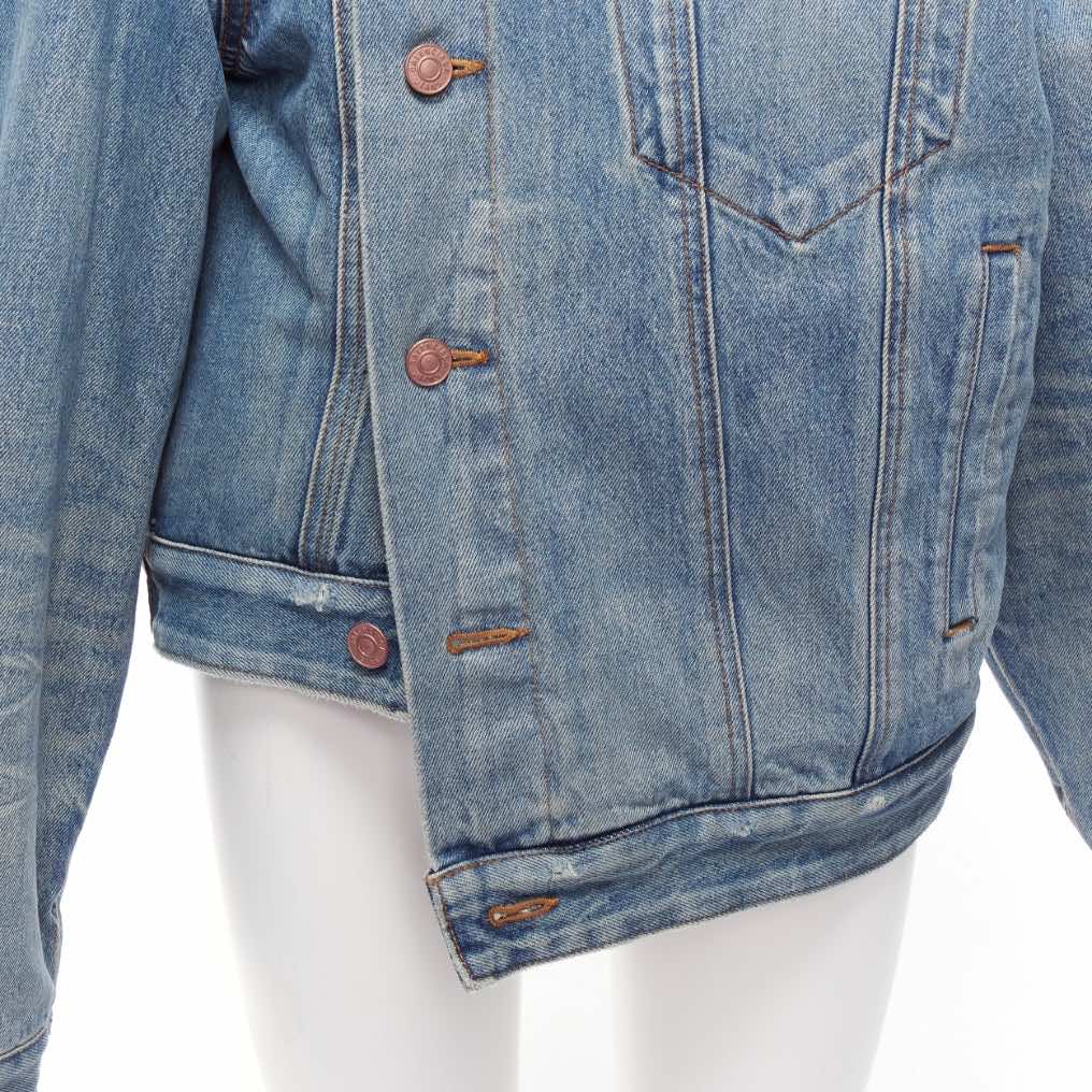 Balenciaga Washed Denim Deconstructed Jacket - Detail 2
