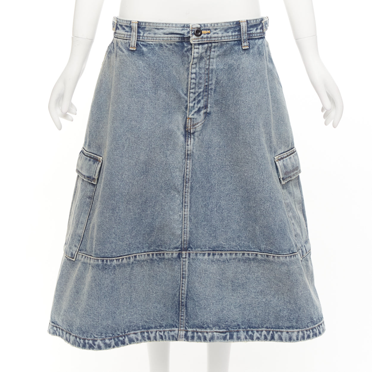 Balenciaga Cargo Denim Skirt