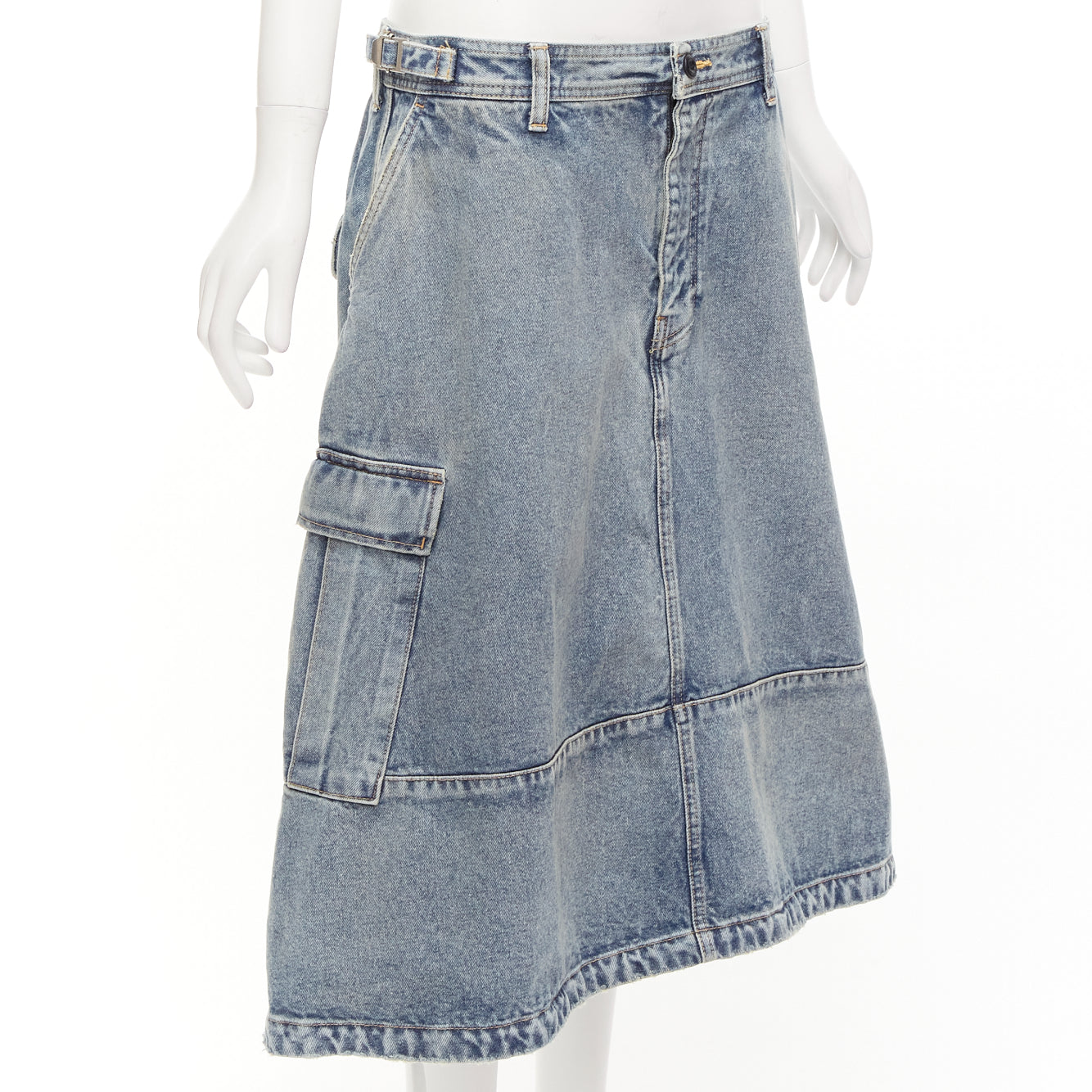 Balenciaga Cargo Denim Skirt - Image 6
