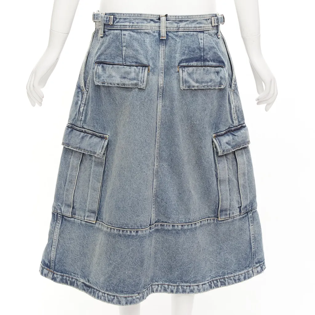Balenciaga Cargo Denim Skirt Blue Never worn, with tag - Box View