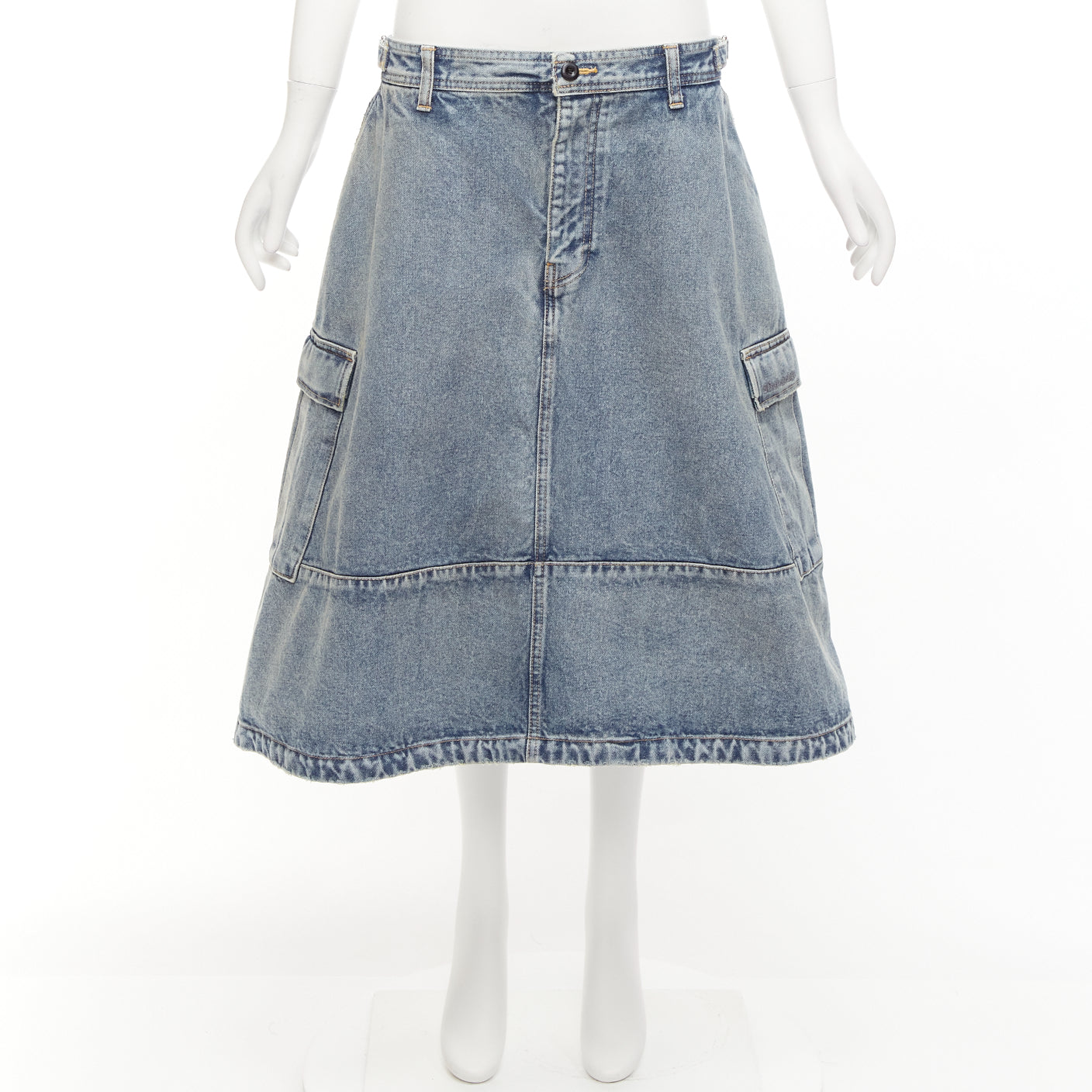 Balenciaga Cargo Denim Skirt - Image 11