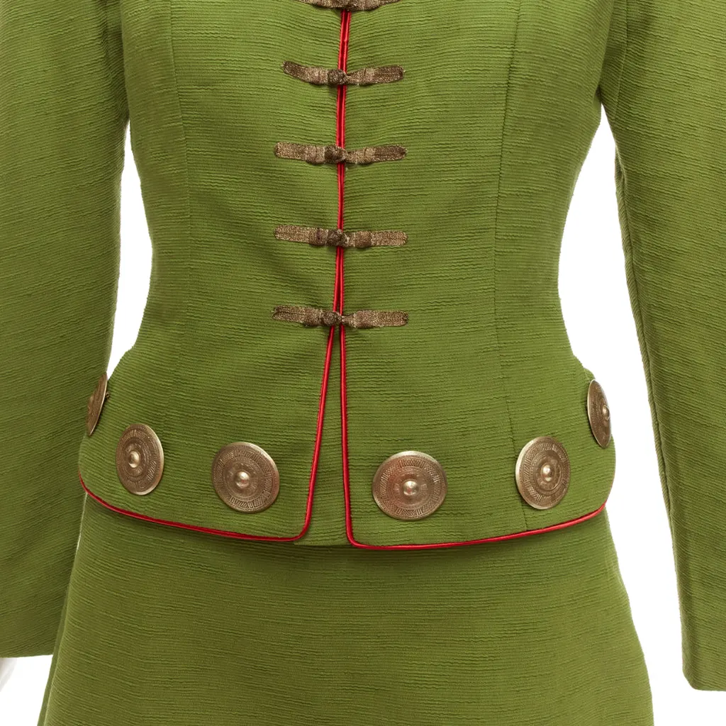 Dior Green Skirt Suit Green Cotton Never worn, with tag - Back View