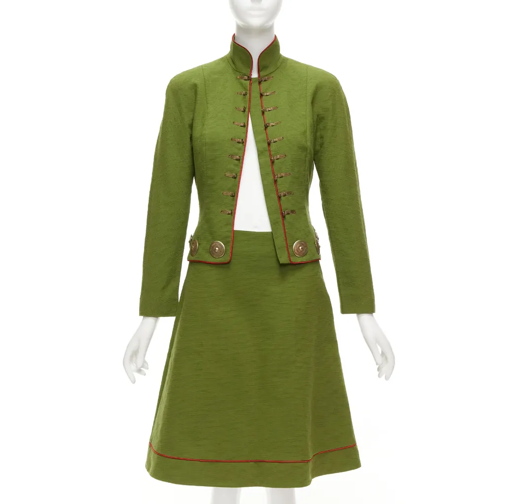 Dior Green Skirt Suit Green Cotton Never worn, with tag - Inside View