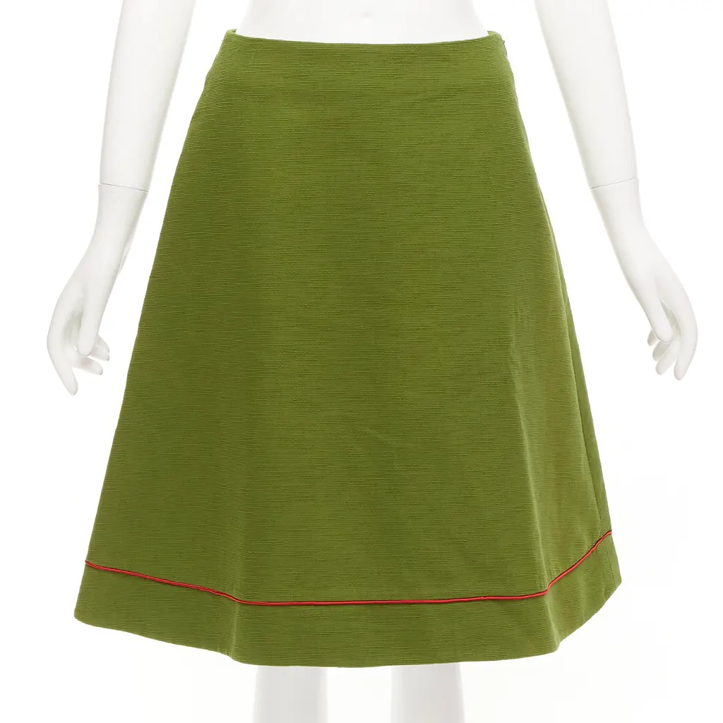 Dior Pique A-line Skirt Green Cotton Never worn, with tag - Front View