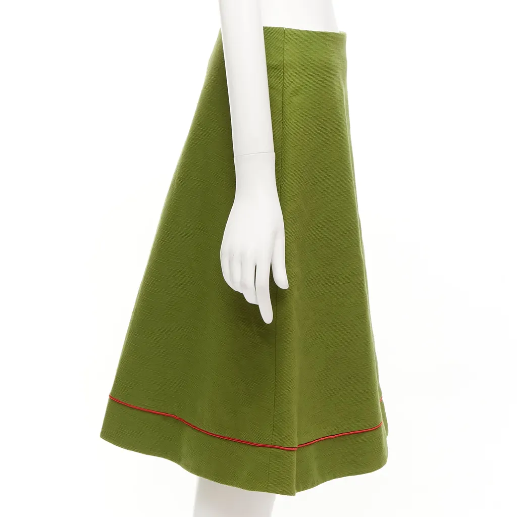 Dior Pique A-line Skirt Green Cotton Never worn, with tag - Inside View