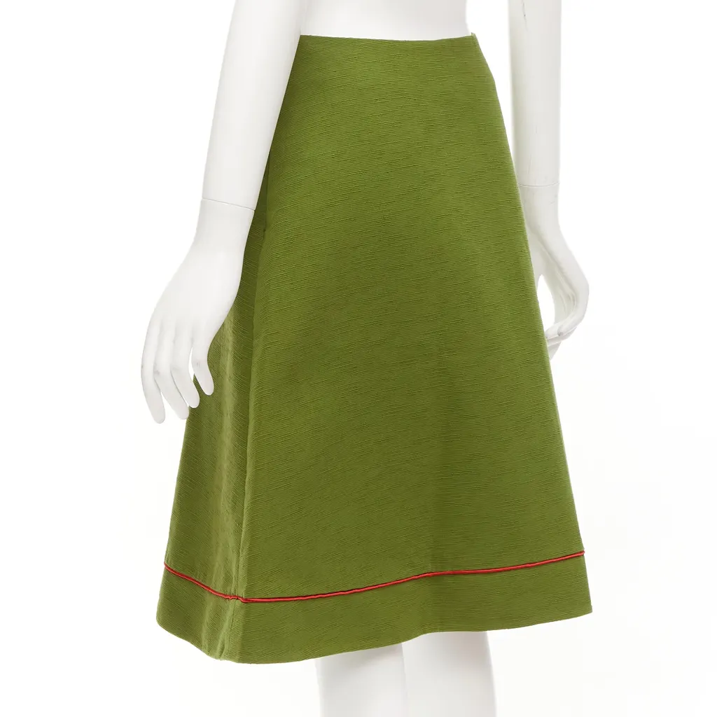 Dior Pique A-line Skirt Green Cotton Never worn, with tag - Box View