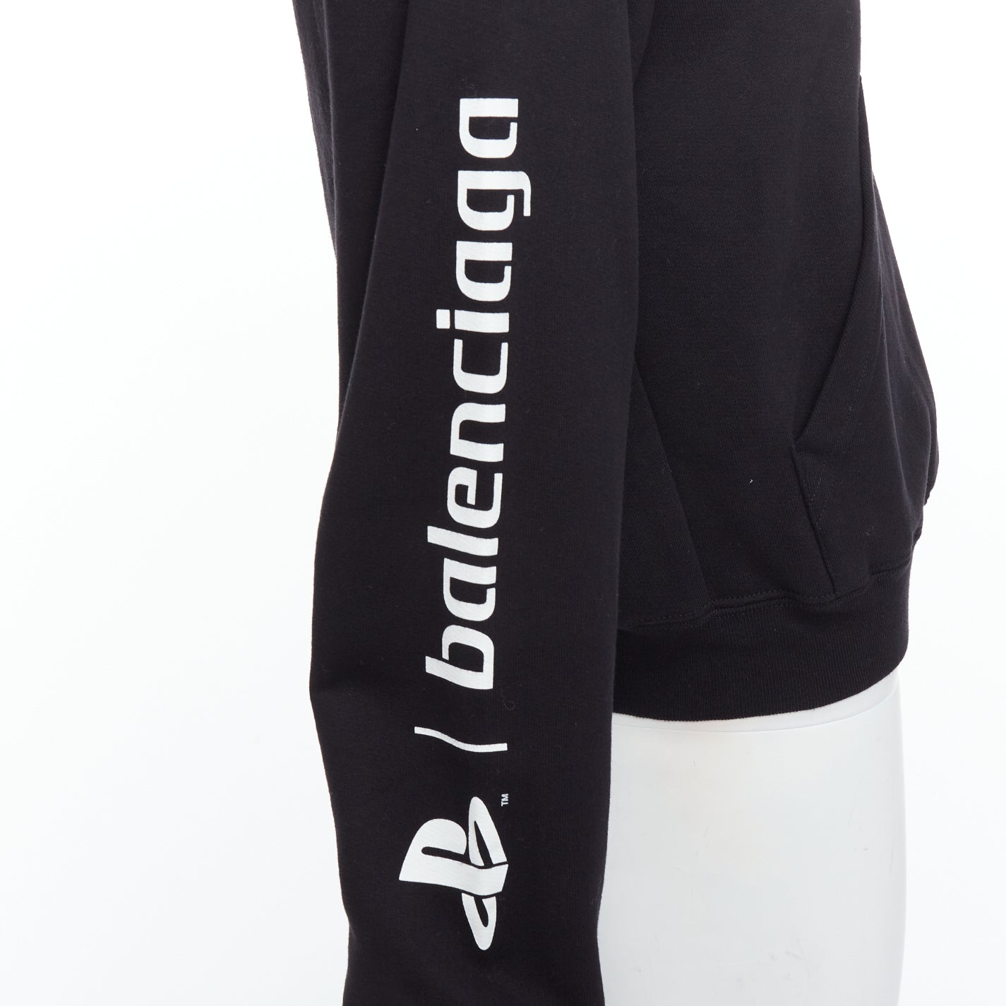 Balenciaga Logo Fitted Hoodie - Back view