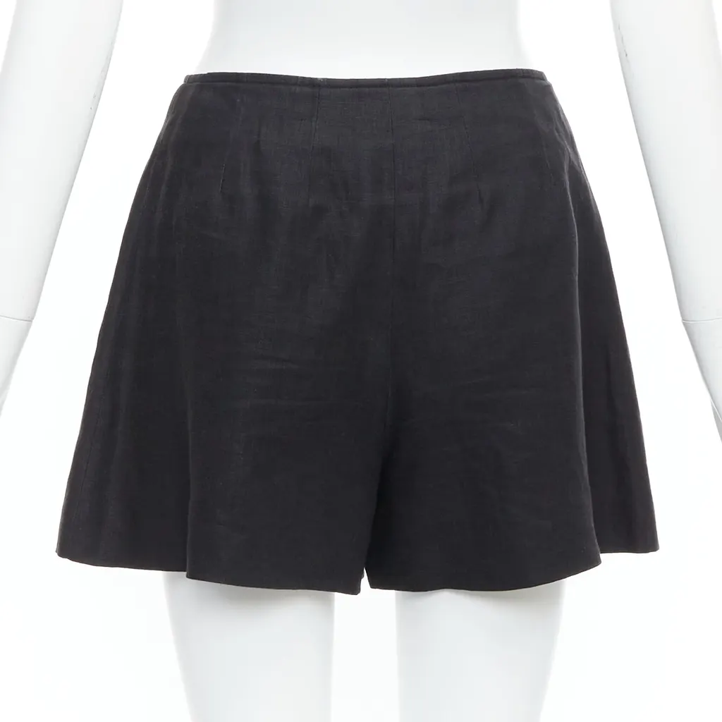 Chanel Gold Sailor Shorts Black Linen Never worn - Box View