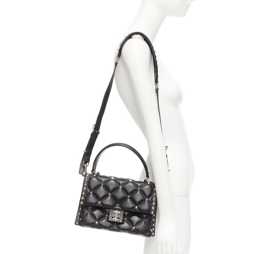 Valentino Candystud Black Leather Good - Back View