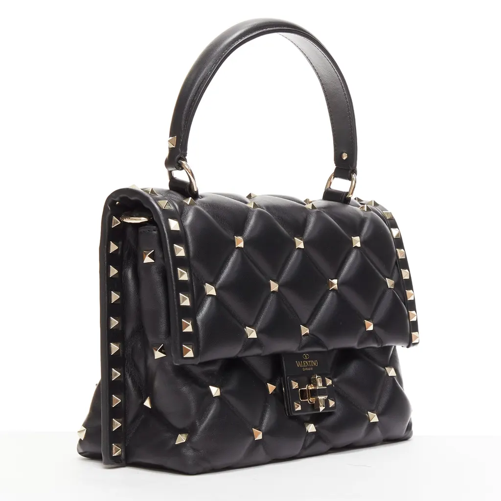 Valentino Candystud Black Leather Good - Inside View