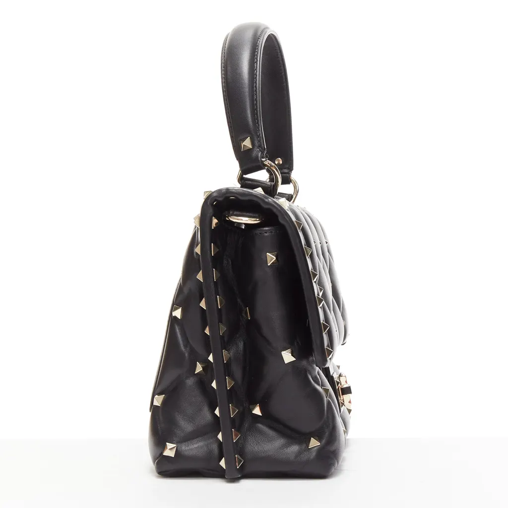 Valentino Candystud Black Leather Good - Model View
