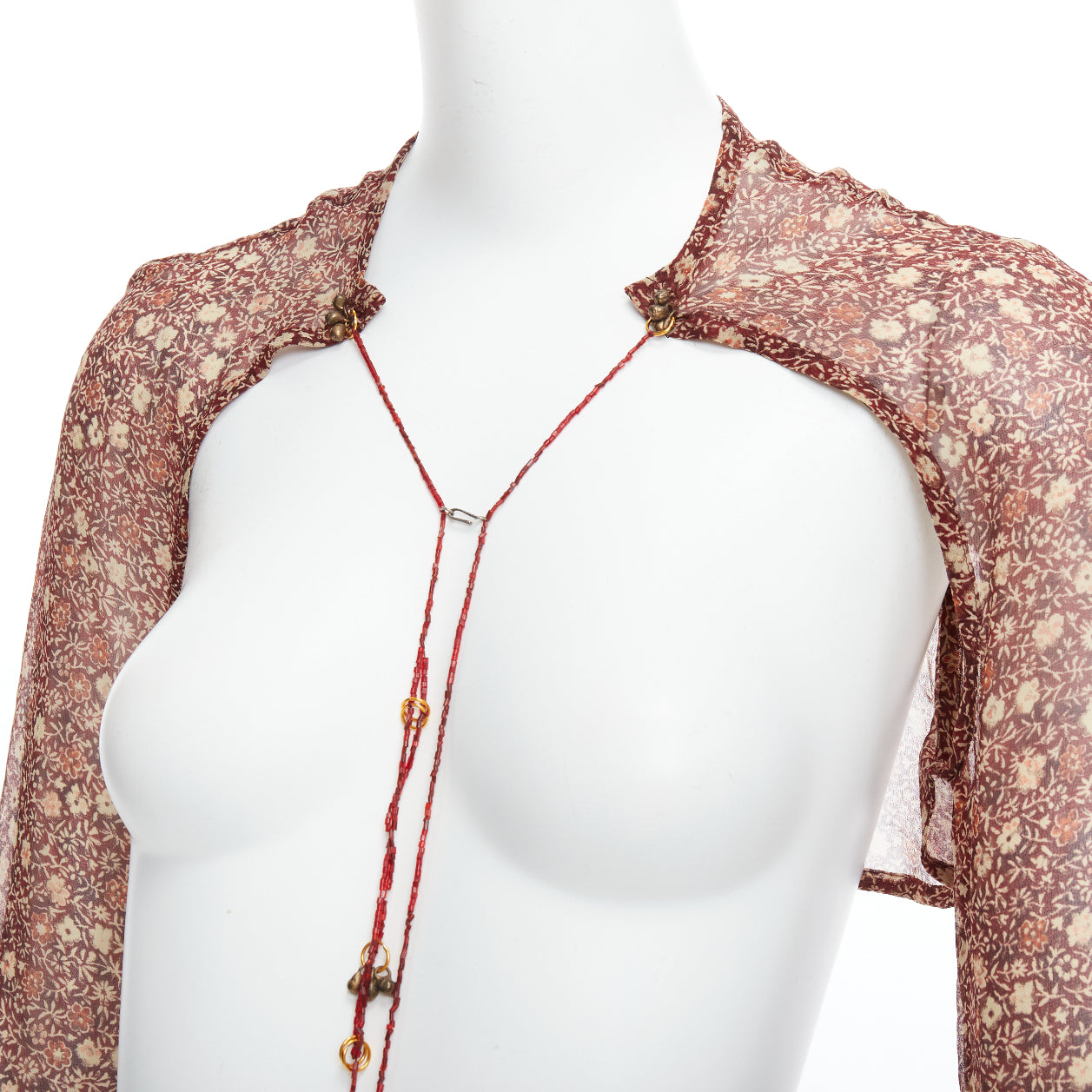 Dries Van Noten Fur Floral Crop Top - Back view