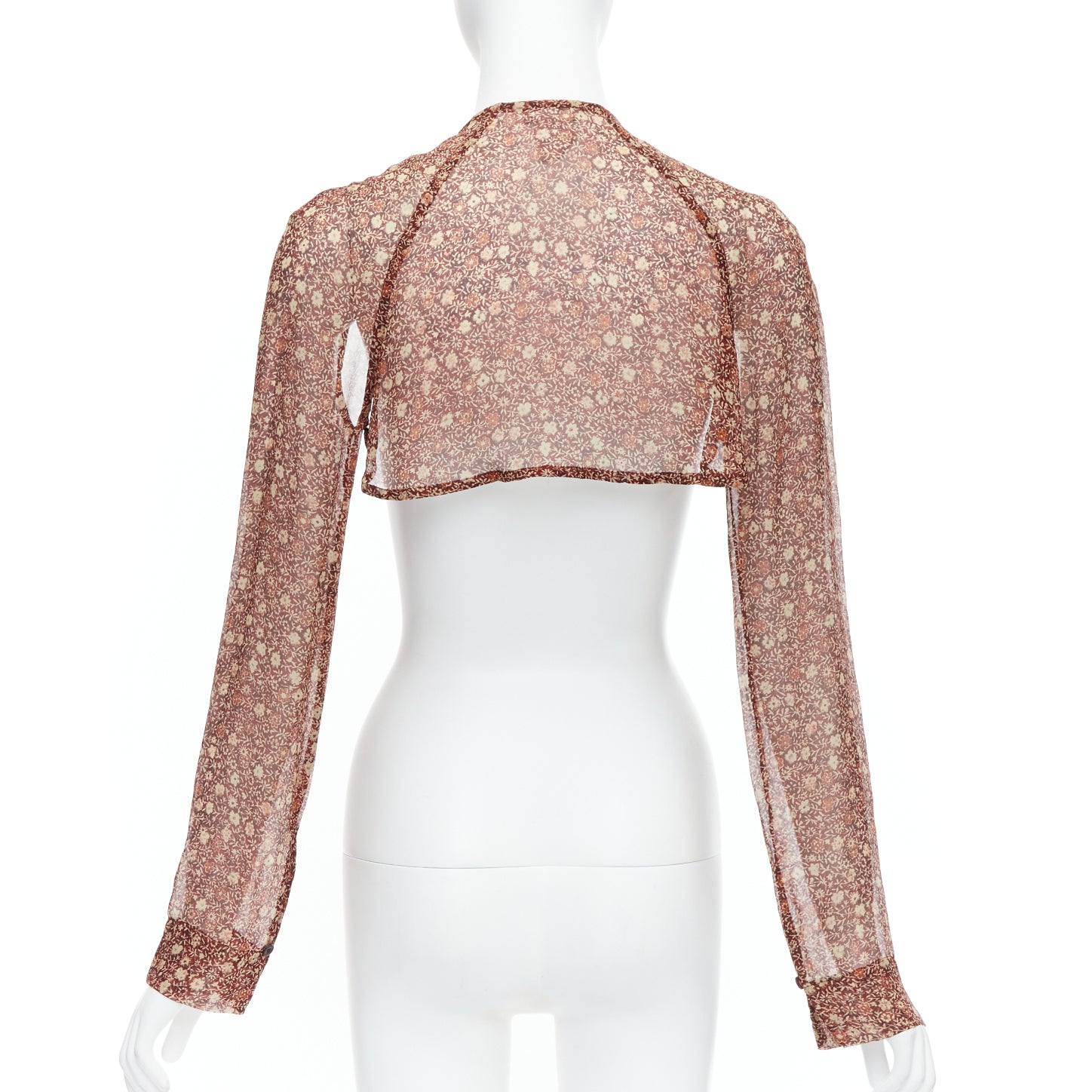 Dries Van Noten Fur Floral Crop Top - Side view