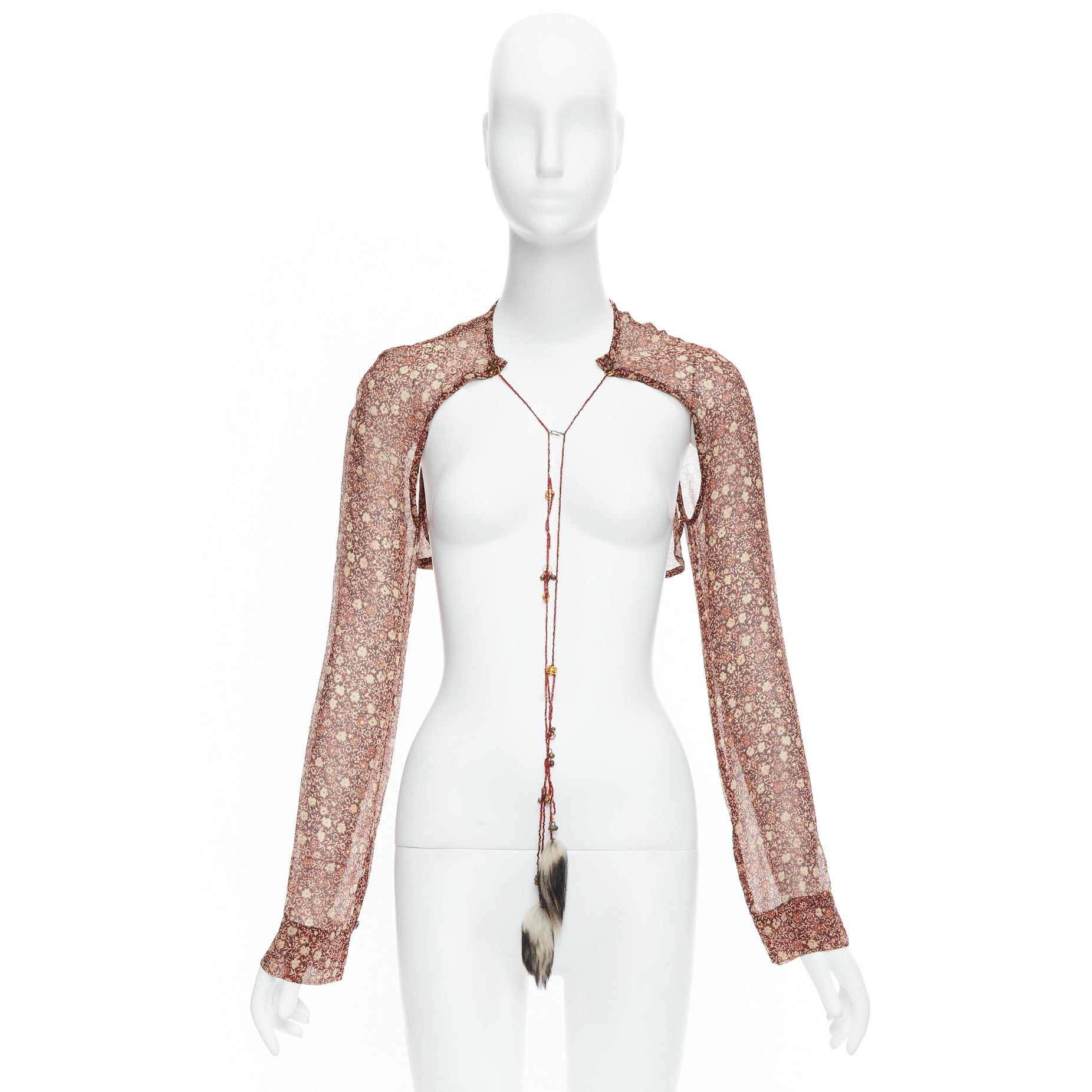 Dries Van Noten Fur Floral Crop Top - Image 11