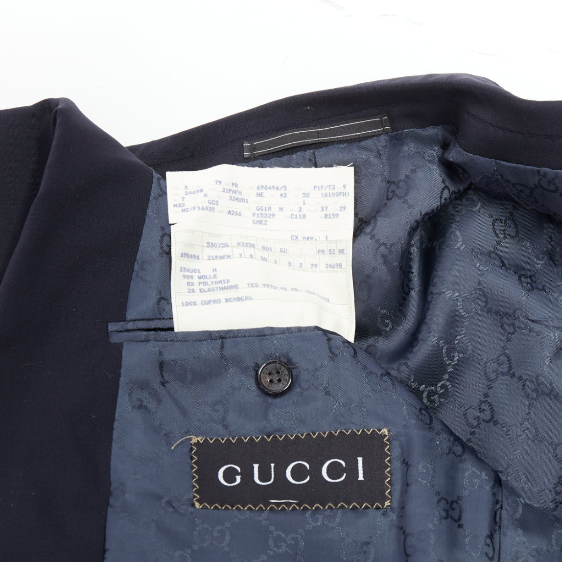 Gucci Navy GG Monogram Blazer - Image 13