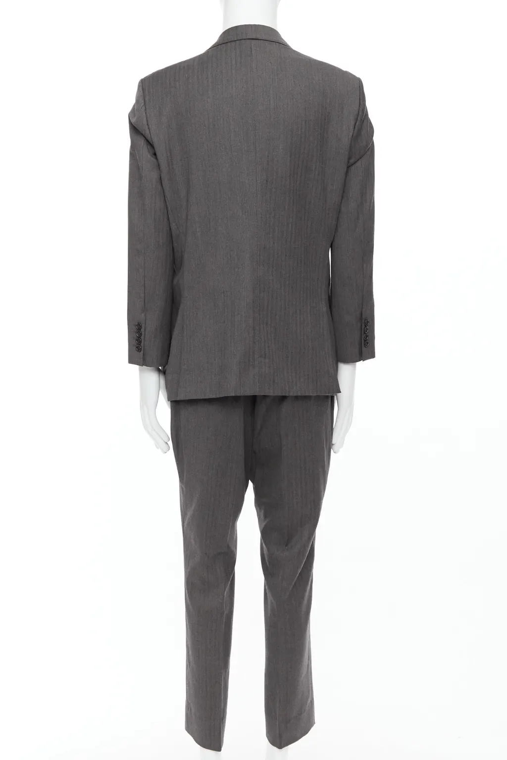 Gucci Grey Cropped Sleeve Suit Grey Wool Very good - Box View