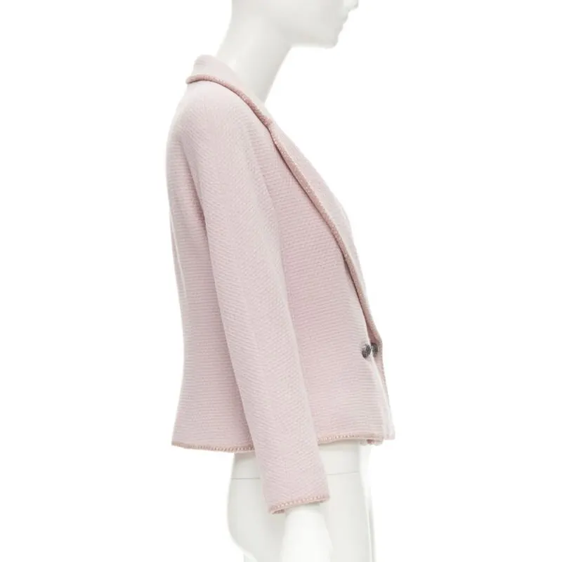 Dior Pink Tweed Ribbon Jacket Pink Wool Very good - Inside View