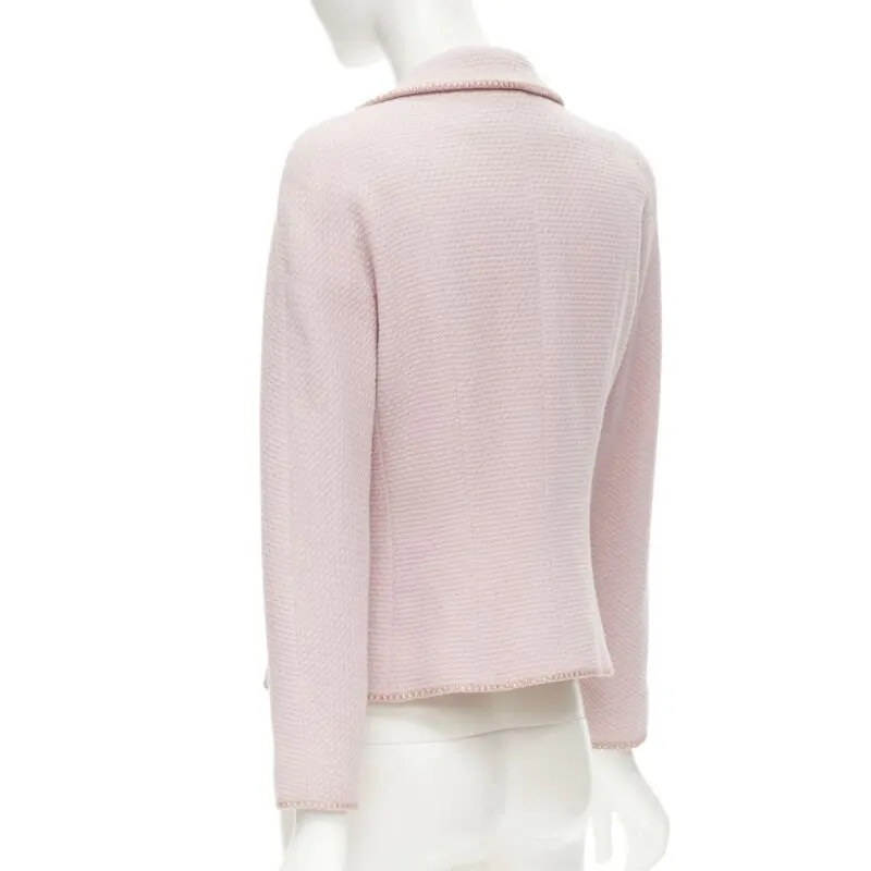 Dior Pink Tweed Ribbon Jacket Pink Wool Very good - Box View