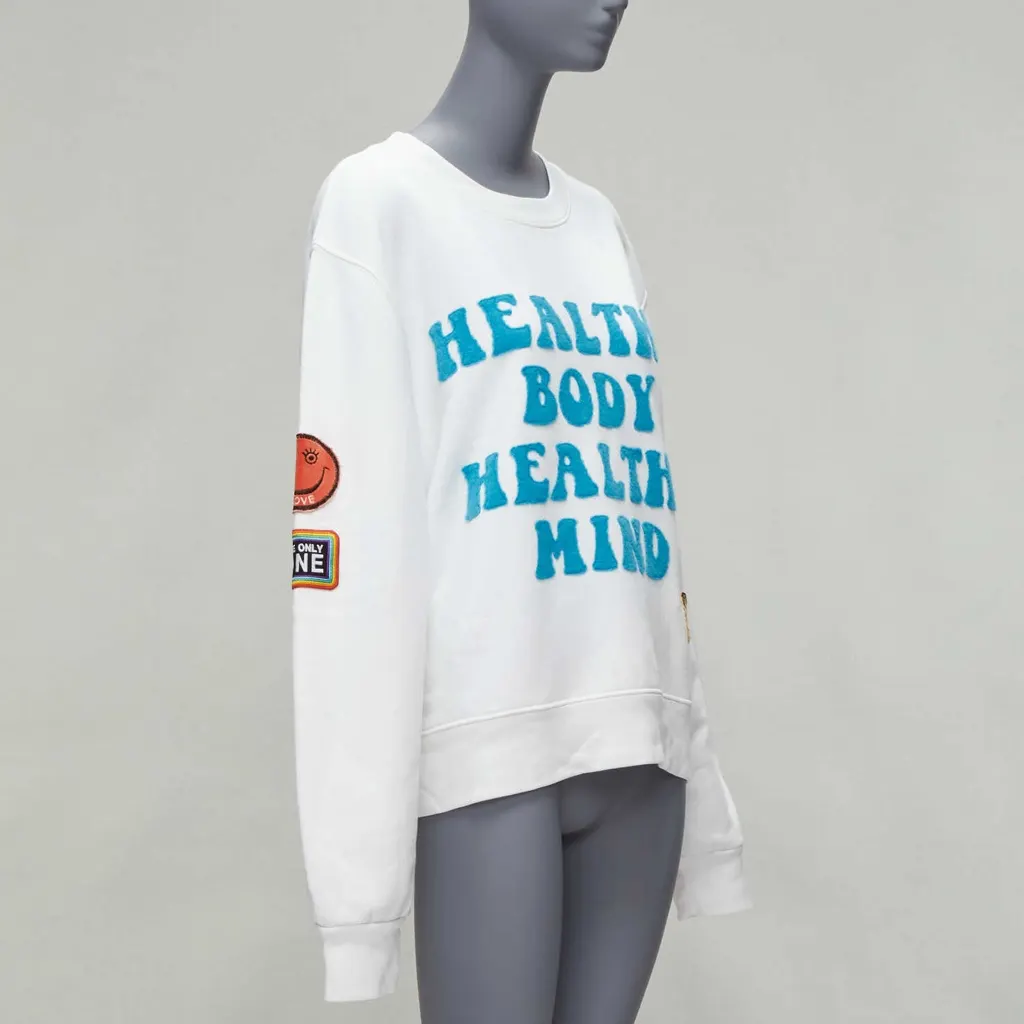 Amiri Badge Smiley Hoodie White Cotton Good - Inside View
