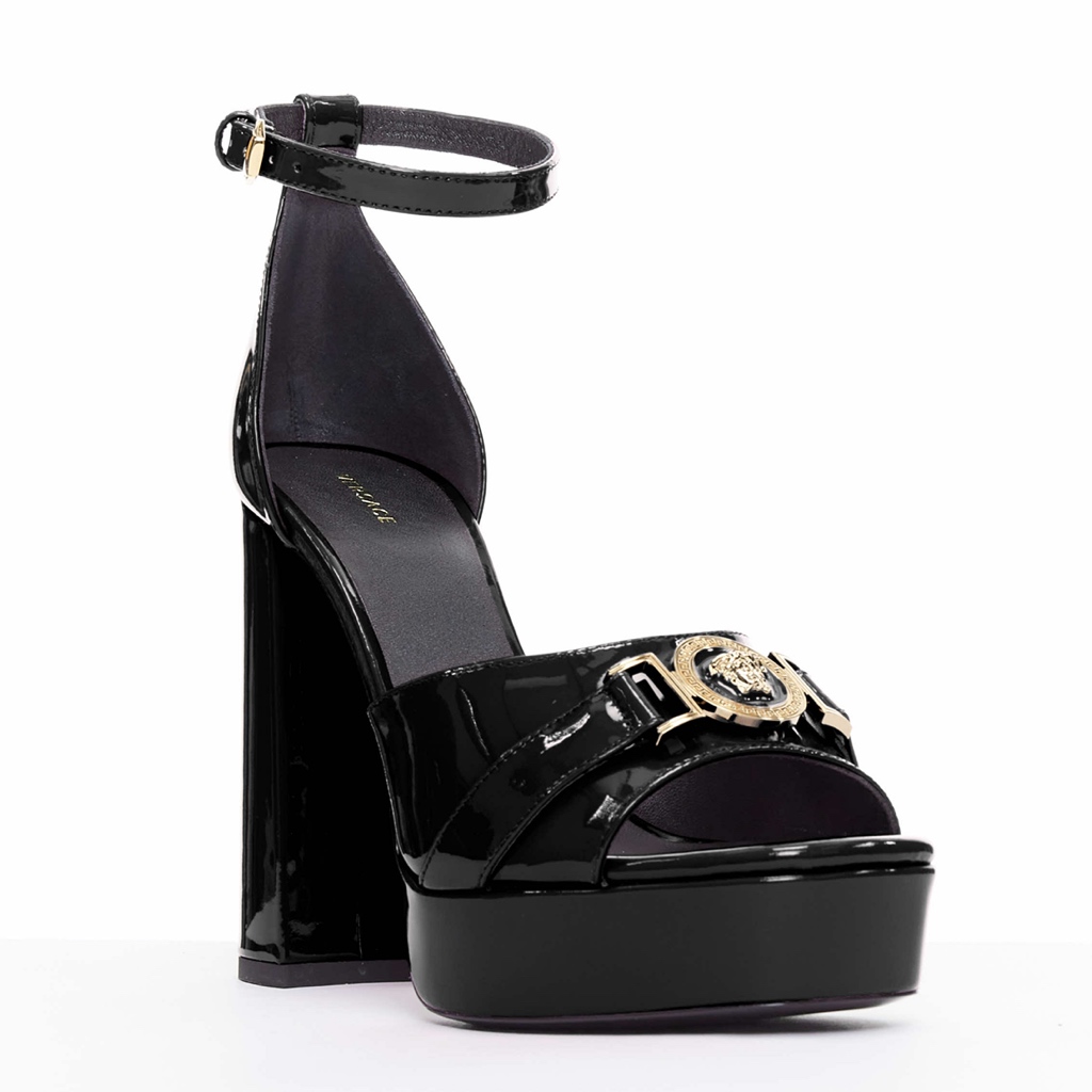 Versace Tribute Black Sandals - Back view